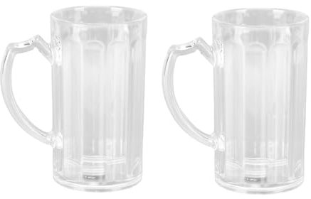 Gsycle Boccale da Birra da 2 Pezzi, Boccale da Birra da 500 Ml, Bicchiere da Birra in Vetro con Manici