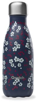 QWETCH - Bottiglia isotermica Originals Hanami Blu 260 ml - 24 ore Freddo e 12 ore Caldo - Impermeabile, senza BPA e riutilizzabile - Borraccia termica in acciaio inox per sport, viaggi, ufficio,