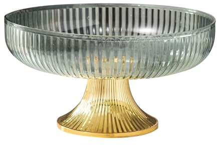 Tomotato Frutero, Moderno Pedestal Acanalado para Frutas y Nueces, Organizador de Servir con Patas para Decoración de Centro de Mesa(fruta verde)