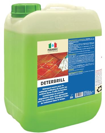 MARBEC DETERBRILL 5LT Détergent neutre concentré non agressif spécifique pour sols en terre cuite et pierre traités à la cire.