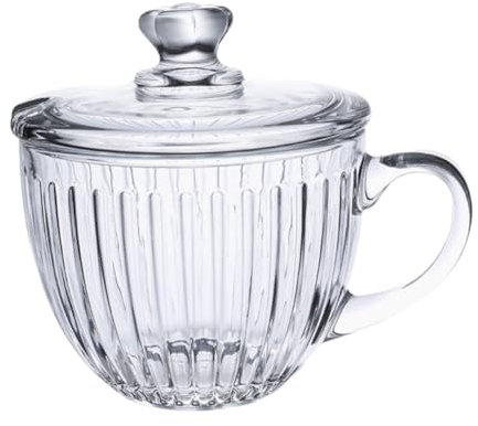 CIYODO Ciotola Di Vetro Con Coperchio Per Porridge Tazza Da Cereali in Vetro Ciotola Di Porridge Con Coperchio Tazza Da Colazione Per Colazione