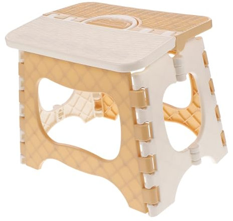 Happyyami Portable Folding Stool Large Bathroom Shower Stool for Boys and Girls Plastic Folding Bench Large Textured Discs for Traction