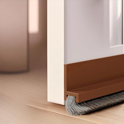 Midslinee 100cm Marrón Burlete de Puerta, Burlete Silicona Puerta Autoadhesivo, Junta de Cepillo para Puerta, Burlete Bajo Puerta, door seal (brown)