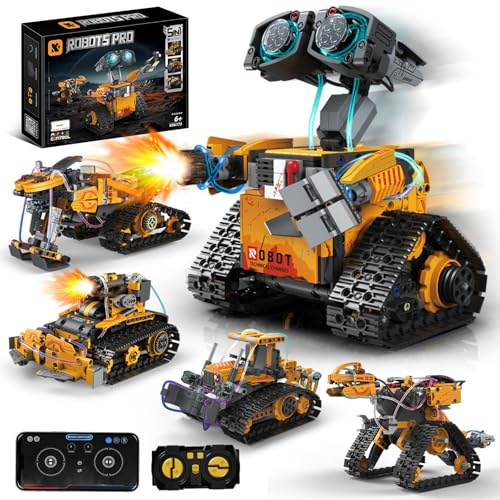 YGNNXRN 5-i-1 Teknologirobot för Barn för Pojkar, STEM RC Robot med App Fjärrkontroll Teknologi Programmerbar Byggleksak Födelsedagspresent från 6+ 8-2 13 14 15 År Pojkar