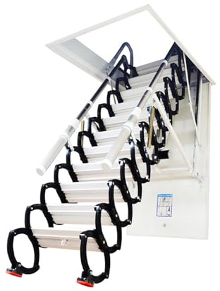 Scala telescopica per soffitti alti, ideale per accesso al tetto in hotel e centri commerciali, 80 x 120 cm, altezza 300 cm, soluzione durevole e facile da pulire