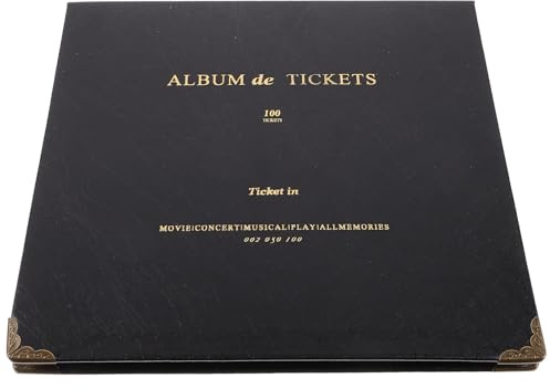 SAFIGLE Álbum Organizador de Entradas y Talonarios Tamaño Mediano Papel Resistente Color Negro para Colección de Boletos de Conciertos Cine Tren y Avión Álbum de Almacenamiento