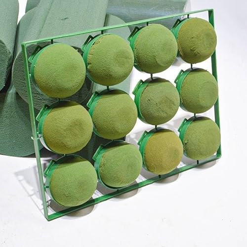 Espuma para Flores,YouXiaor 12PCS Espuma Floral para Arreglos Florales Esponja Plug In para Flores Artificiales y Frescas Ladrillos Enchufables para Arreglos Florales Corona de Espuma Floral Redonda