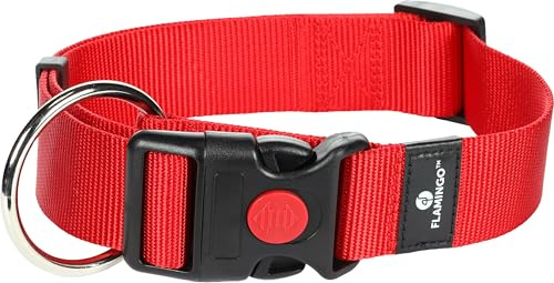 Flamingo Collier pour Chiens Ziggi - Rouge - Taille XL 55-75 cm, 40 mm - Idéal pour Rottweiler, Terre-Neuve, Dogue Allemand, Mastiff et Saint-Bernard