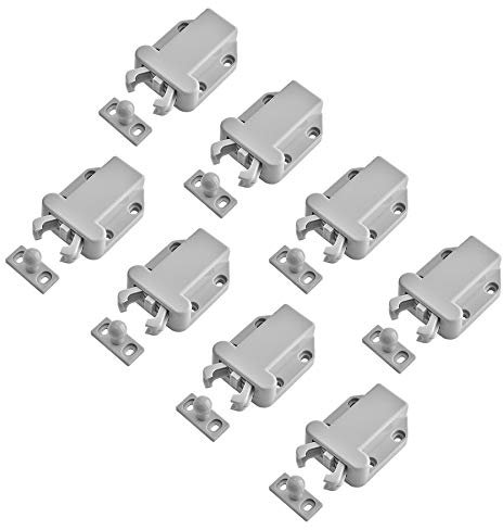 LIKERAINY Rouleau Loquetaux Push to Open Fermeture pour Placard Meubles Porte Armoire Loquet Tactile Gris (8 Pcs)