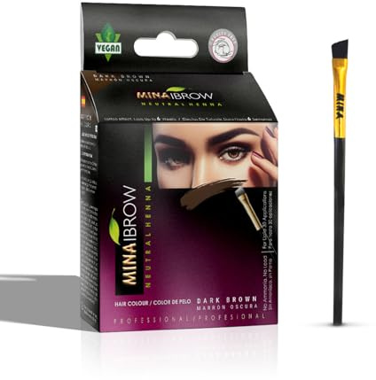 MinaiBrow Dark Brown Powder | Natural Spot Coloring Brow Tinting Kit with Brush | Water & Smudge Proof, Instant Brow Dye, 100% Gray Coverage