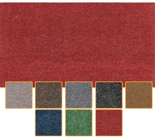 ANRO Fußmatte Schmutzfangmatte waschbar wasserdicht robust Schmutzfänger für Eingang, Haustür, Flur, Küche, Schlafzimmer Poet 50x100cm Carpet Rot