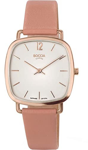 Boccia Damen Analog Quarz Uhr mit Apple-Skin Armband 3334-04
