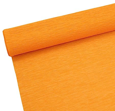 Rollo de papel crepé de alta calidad de 70 g para hacer flores, hojas de papel crepé blanco, verde, rosa, 10 pulgadas de ancho, 8 pies de longitud (naranja)