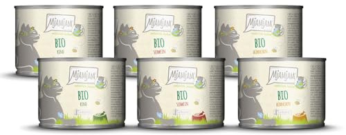 MjAMjAM - Cibo umido premium per gatti - naturalmente delizioso - The BIO Box Mix, confezione da 6 (6 x 200g), senza cereali