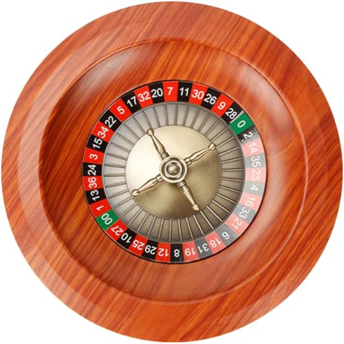 Haowul Ruota della Roulette, Ruota della Roulette in Legno 12 Pollici Giradischi Giochi Tavolo per Il Tempo Libero per Adulti Pratici, Ruota della Roulette Essenziale per Serate di Gioco per Feste di