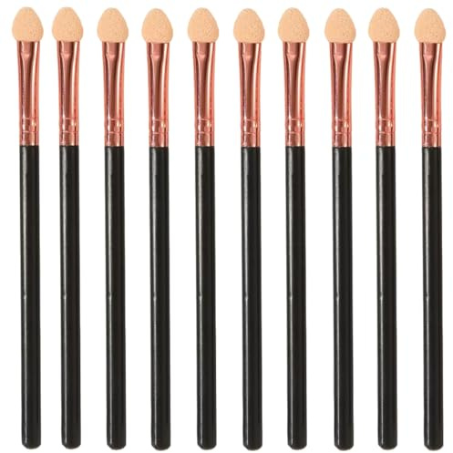 TSUOUKL 10PCS Aplicadores de sombra de ojos, pinceles de maquillaje para mujer, esponja de doble cara, lavable, reutilizable, profesional, herramienta aplicadora de maquillaje para niñas