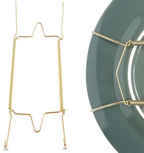Invisible Plate Hangers for Wall, Stainless Steel Plate Hangers, Hanging Wires Spring Hook Holder, Fit to Hang On Wall, 32-37 cm (12-14 Inch)