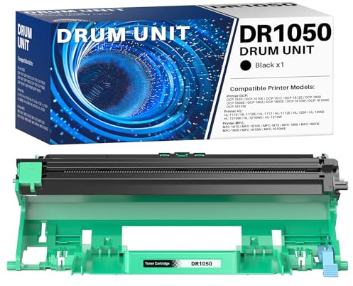 DR1050 DR-1050 Drum Unit Compatible with Brother HL-1110 | Replacement for Brother DCP-1510 DCP-1512 DCP-1610W DCP-1612W HL-1110 HL-1112 HL-1210W HL-1212W MFC-1810 MFC-1910 MFC-1910W