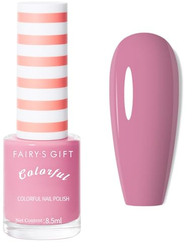Nail Varnish,Bright Pink Nail Polish,Quick Drying Nail Varnish,Pink Purple Nail Varnishs,Breathable Air Dry Light Pink Polish.No Need Cure DIY Nail Art Manicure Salon DIY Home
