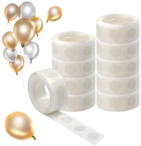 UEKPDM 1000PCS Clear Double Sided Glue Dots, 10 Rolls 1.2cm Removable Adhesive Dots No Residue, for Balloons Party Decor DIY Crafts Gift Cards Photos Posters