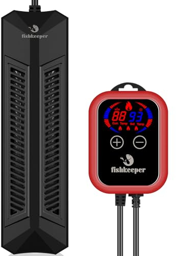 fishkeeper Calefacción de acuario, calentador inteligente para acuario, placa subacuática con termostato y temperatura ajustable, pantalla LCD, protección contra sobrecalentamiento y funcionamiento en