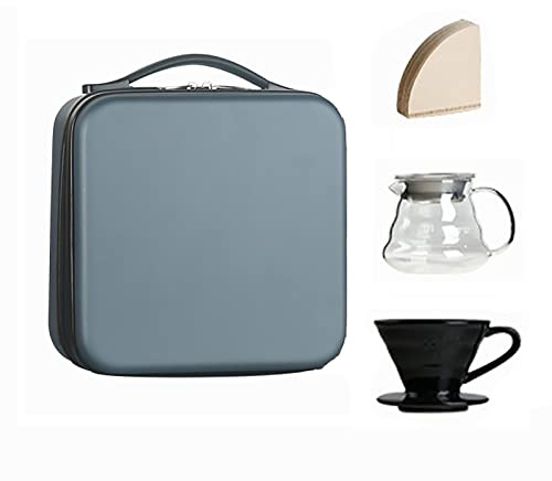Juego de cafetera para verter – Hervidor de acero inoxidable 304, molinillo de café, gotero V60, filtros, accesorios, bolsa de viaje