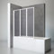 Schulte D1300 04 01 Duschwand Well, 127 x 140 cm, 3-teilig faltbar, Kunstglas Softline hell mit Tropfen-Dekor, alpin-weiß, Duschabtrennung für Wanne