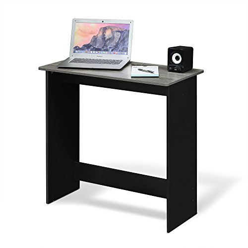 Furinno Simplistic Schreibtisch, Computertisch, PC-Tisch, Bürotisch, Holz, Französische Eiche / Schwarz, 39.4 x 80 x 75.7 cm