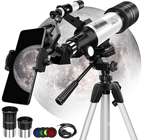 MAXLAPTER Telescopes for Astronomy for Kids and Teenager Beginners, 400/70mm, Portable Equipped with Tripod, Smartphone Adapter