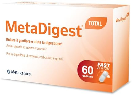 Metagenics MetaDigest Total - Riduzione Gonfiore e Digestione Veloce - 60 Capsule