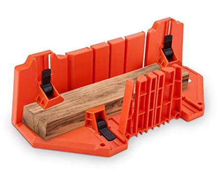 Ejoyous Caja de corte de plástico de 0°/90°/45°/22.5° ángulo ajustable Kapp y sierra ingletadora accesorio 35,5 x 11 x 15 cm, cortes multiángulo para corte preciso de madera, metal y vidrio