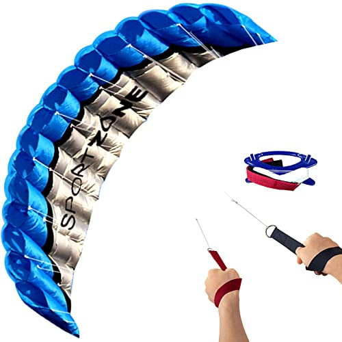 Touch the sky 100in Double-Line Stunt Soft Parafoil Kite With Wrist Strap, Parachute Kite For Kids & Adults, Excellent Outdoor Games and Activity Toys, Suitable for the Advanced & Enthusiasts.
