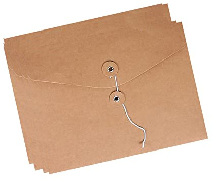 10 Stück Dokumententasche A5 Kraftpapier Aktentasche Aktenordner Ordnungsmappe Verdickt Umschläge Organisation mit Externe Taste Wickeldichtung Design Klein Kraft-Umschlag für Büro Schule Zuhause