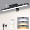 WILLED Bildbeleuchtung Kabellos, 5W Bilderleuchte Akku mit Fernbedienung, Bilderlampe mit 3 Farbtemperaturen, Bild Beleuchtung Wand Kabellos, Dimmbar Led Dart Beleuchtung mit Timer, Schwarz