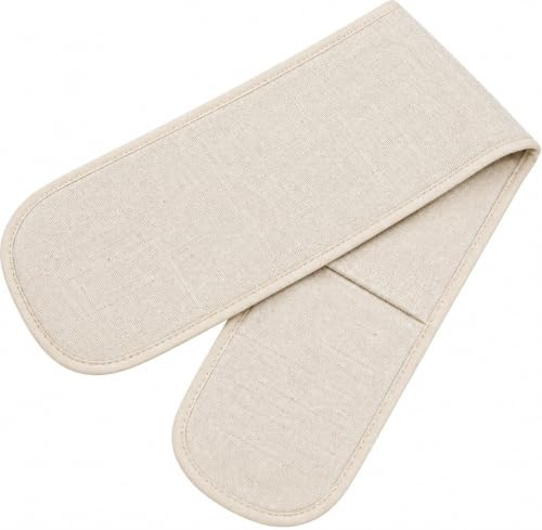 Hieftan Double Oven Gloves Heat Resistant Cotton Non-Slip Kitchen Mits | Extra Long Quilted Design, Heavy Duty Oven BBQ Grilling Cooking Mitts, Machine Washable, Baking Pot Holders Padded