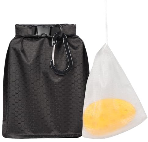 Boîte à savon de voyage, étanche, étanche, avec sac en maille à bulles, séchage rapide, pour barres de shampooing (sans savons), Noir , Moderne