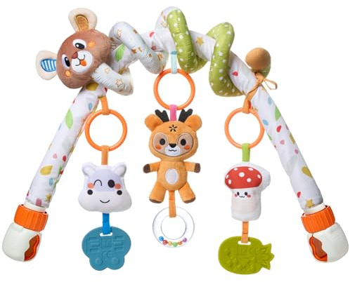 TUMAMA Arco de Juego con Espiral Actividades Juguetes 0 3 6 9 12 Meses Bebé Juguete Asiento Cuna Clip Jugar Arco en Movimiento con Sensorial Sonajero Juguete Niños y Niñas Regalo