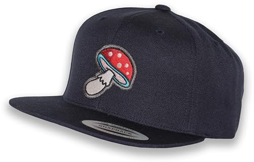 Cap Flexfit Snapback : Fliegenpilz - Outdoor Cappi Natur Baum Wald Herren & Damen Baseballcap Kappe Mütze Outdoor für Blumen Ausrüstung Wander Zubehör (Dark navy/Dark navy)