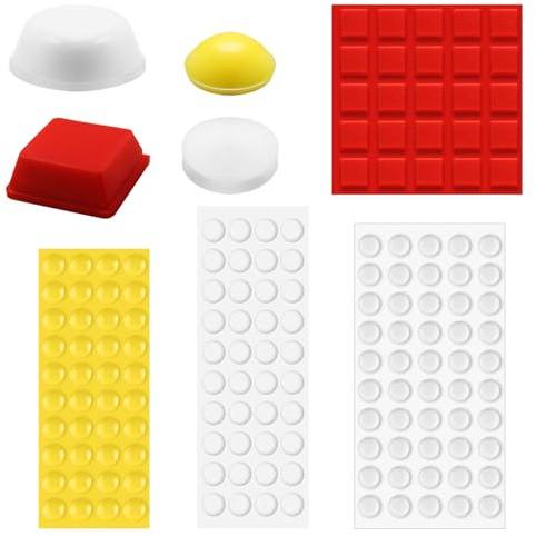 155pcs Autocollant Braille pour Malvoyants, en Silicone Pastilles Adhésives Plusieurs Tailles Formes et Couleurs Aides à la Basse Vision Autocollant Tactile pour Personnes Âgées Aveugles