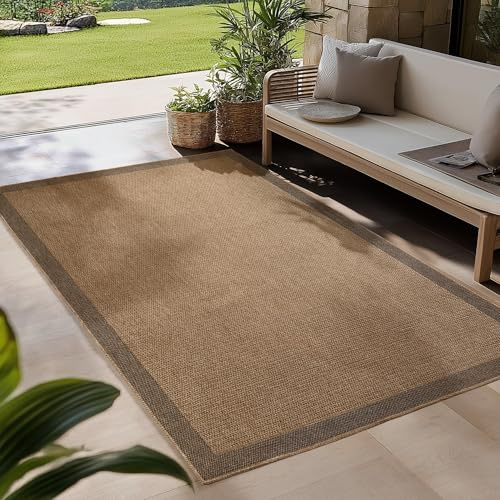 Carpetsale24 Alfombra para Interior y Exterior - Robusta, Resistente a la Intemperie y fácil de Limpiar, con Efecto de Yute Natural, Ideal para salón, Cocina, terraza, jardín y balcón, 200x290 cm