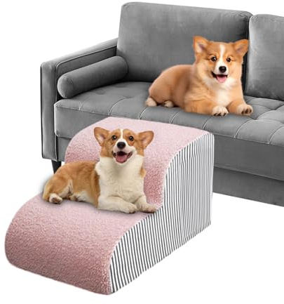 Scalini per Cani per Letto - Scale per Animali Ampie per Letti Alti,Rampa Antiscivolo Con Copertura Lavabile Per Casa E Auto Divano Camera Da Letto Soggiorno Interno Esterno SUV Furgone