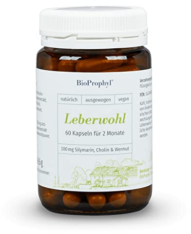 BioProphyl® Leberwohl 100 mg Cholin zur Aufrechterhaltung einer gesunden Leberfunktion mit 100 mg Silymarin aus Mariendistelsamenextrakt & bitteren Extrakten aus Wermut, Artischocke & Löwenzahnwurzel