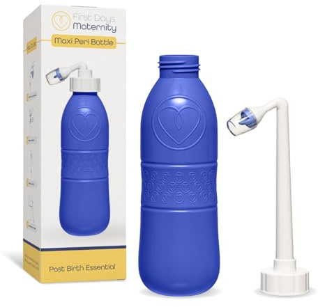 First Days Maternity Maxi Peri Bottle, Portable Peri Bottle for Maximum Postpartum Soothing, Perfectly Angled Head, Versatile, Durable, BPA-Free, 650 ml Capacity, Dark Blue