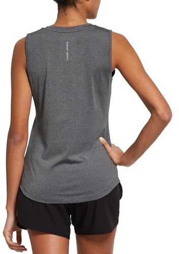 baleaf Women's Workout Tops Sleeveless Running Yoga Tops Gym Atnletic Shirts Activewear Gray Size M