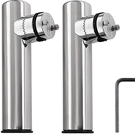 KAOLALI Lot de 2 Supports de Canne à Pêche, Supports Cannes en Acier Inoxydable pour Rails de 18mmm à 26mm Style 2