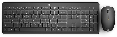 HP 230 Wireless Mouse and Keyboard Combo - 2.4GHz Wireless Connection - Long Battery Life - Durable & Low-Noise Design - Windows & Mac OS - Adjustable 1600 DPI - Numeric Keypad (18H24AA#ABA)