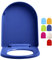 D-Form WC Sitz, Toilettendeckel mit Absenkautomatik und Quick-Release Funktion, Klodeckel aus Dickes Polypropylen, Einfache Montage und Reinigung (Color : Navy Blue)