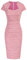 GRACE KARIN Damen 50er Jahre Sexy Bodycon Kleid Flügelärmel Bleistiftkleid, Rosa (kariert), Klein