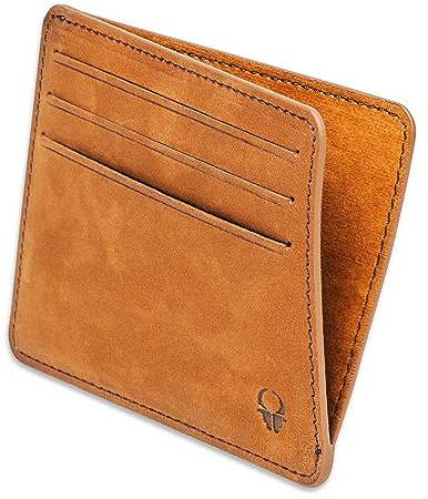DONBOLSO Vancouver Slim RFID Blocking Leather Wallet für Männer - Minimalistisches und kleines Kartenetui mit Mehreren Fächern für Karte und Bargeld - Dünne und kompakte Brieftasche, Vintage Brown