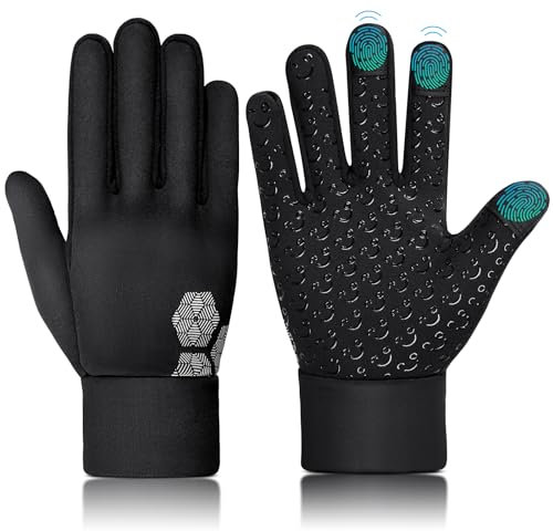 AOTOW Kinder Handschuhe Winter Thermo Laufhandschuhe - Touchscreen Fahrradhandschuhe Warme Fahrrad Handschuh Warm Winddichte Kinderhandschuhe Sport Gloves für 4-12 Jahre Kind Jung Mädch